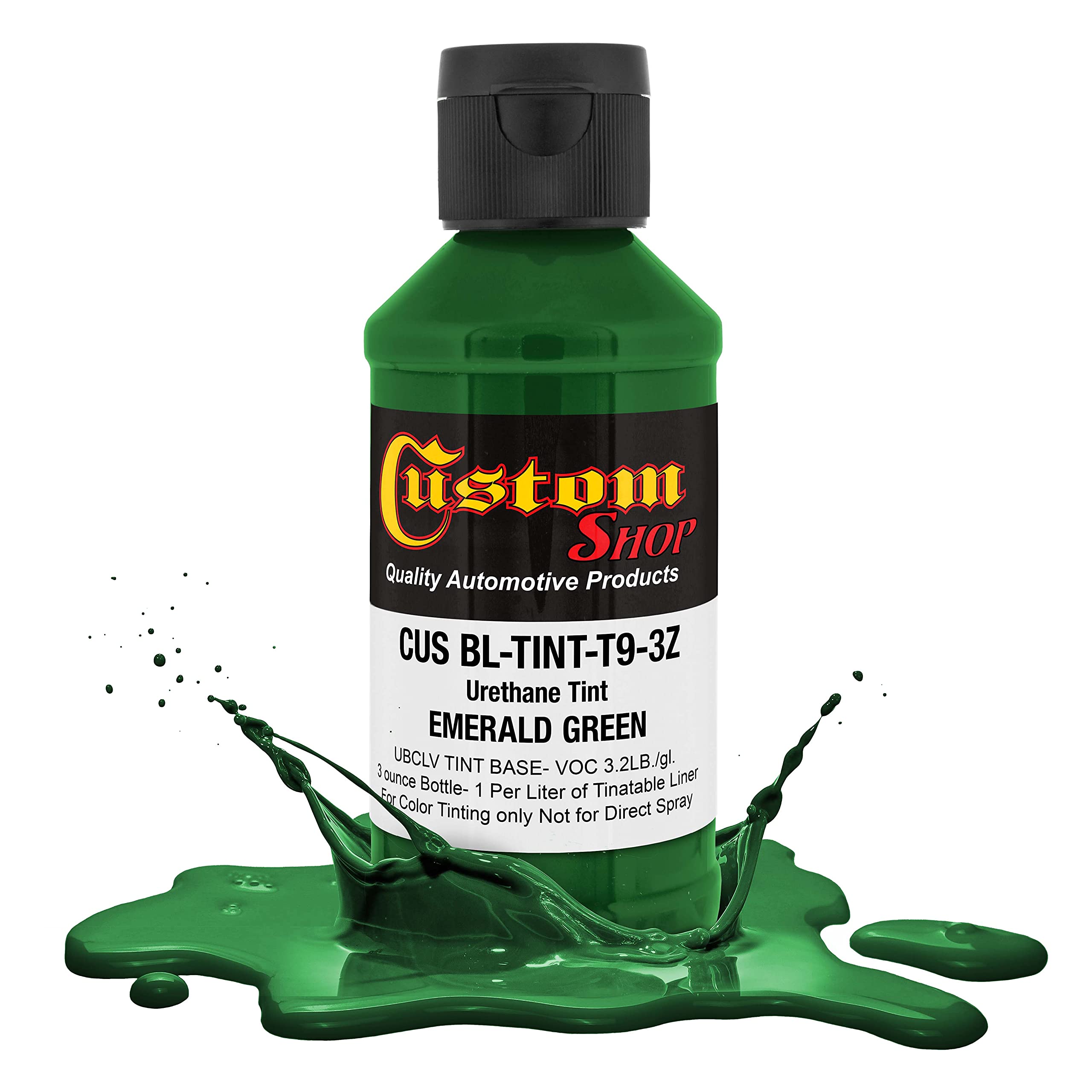 Custom Coat 3 Ounce (Emerald Green Color) Urethane Tint Concentrate For Tinting Truck Bed Liner Coatings - Proportioned For Use